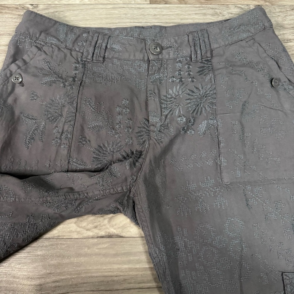 Sundance Floral Embroidered Cargo Pant in Gray Size 8 - Picture 5 of 8